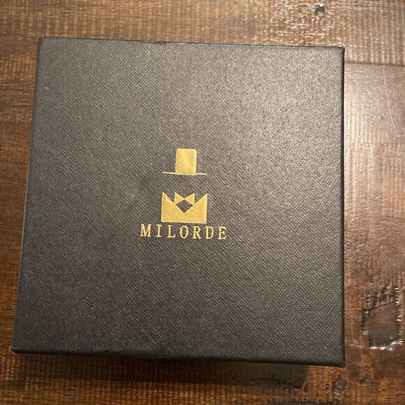 Milorde Black Leather belt with silver tone Hardware size 38 - Picture 4 of 5